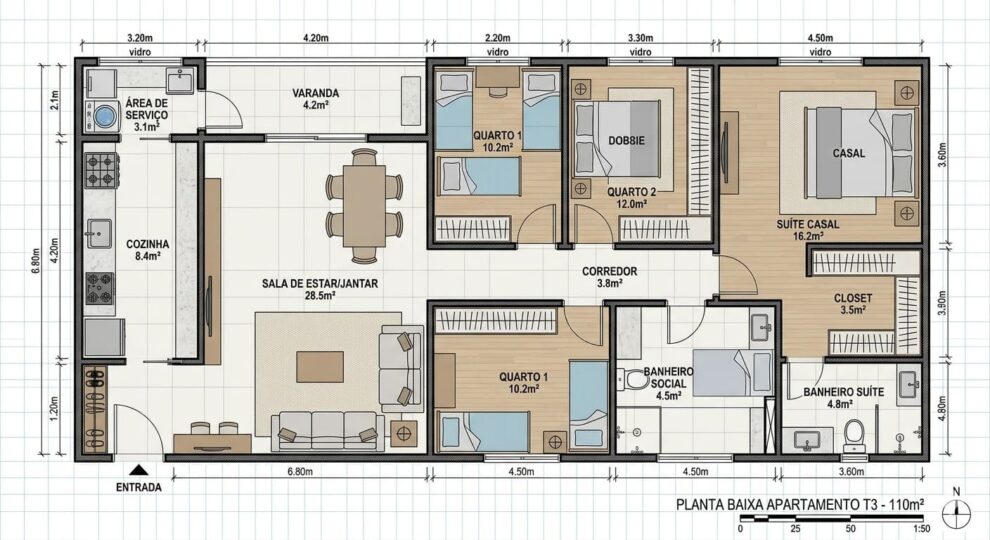 Apartamento na planta
